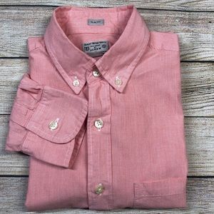 J Crew Small Slim Fit Coral Red Long Sleeve Shirt